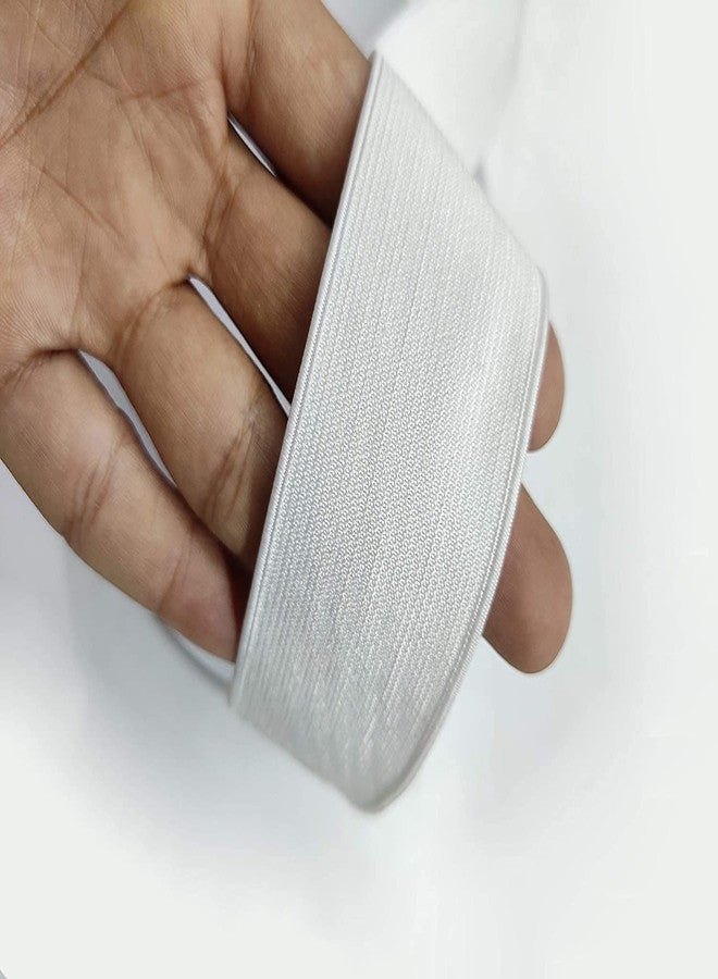 Bobbiny Braided Elastic Band White Elastic (1 inch 10Meters.White) Cord Heavy Stretch High Elasticity Knit Elastic Band, Ideal for Tailoring Sewing, Fashion Designing, Boutique, Stitching White. - Image 3